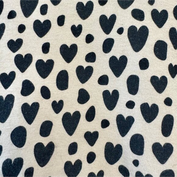TAYLOR JOELLE Heart Print Dress Girls 7 Black Pink Love Hearts Twirl Cotton Girl - Picture 4 of 5
